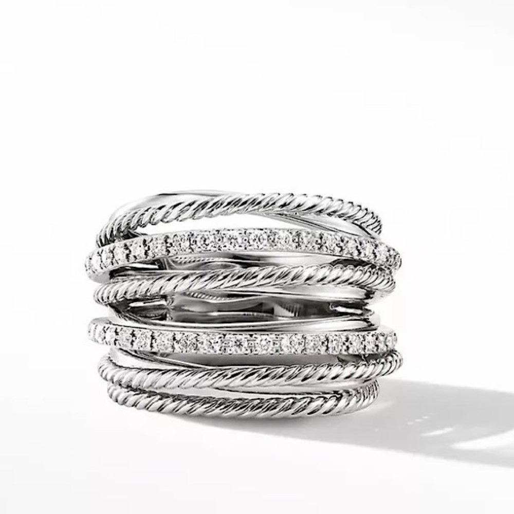 New 925 Sterling Silver Diamond Halo Ring - Picture 4 of 5